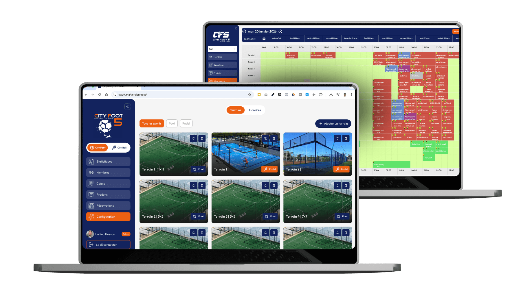 Booking system for a sports club