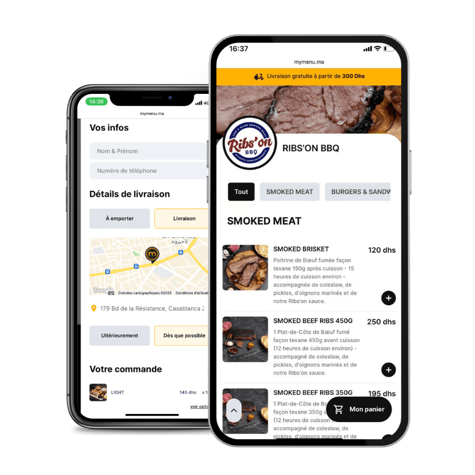 Preview of the MyMenu site