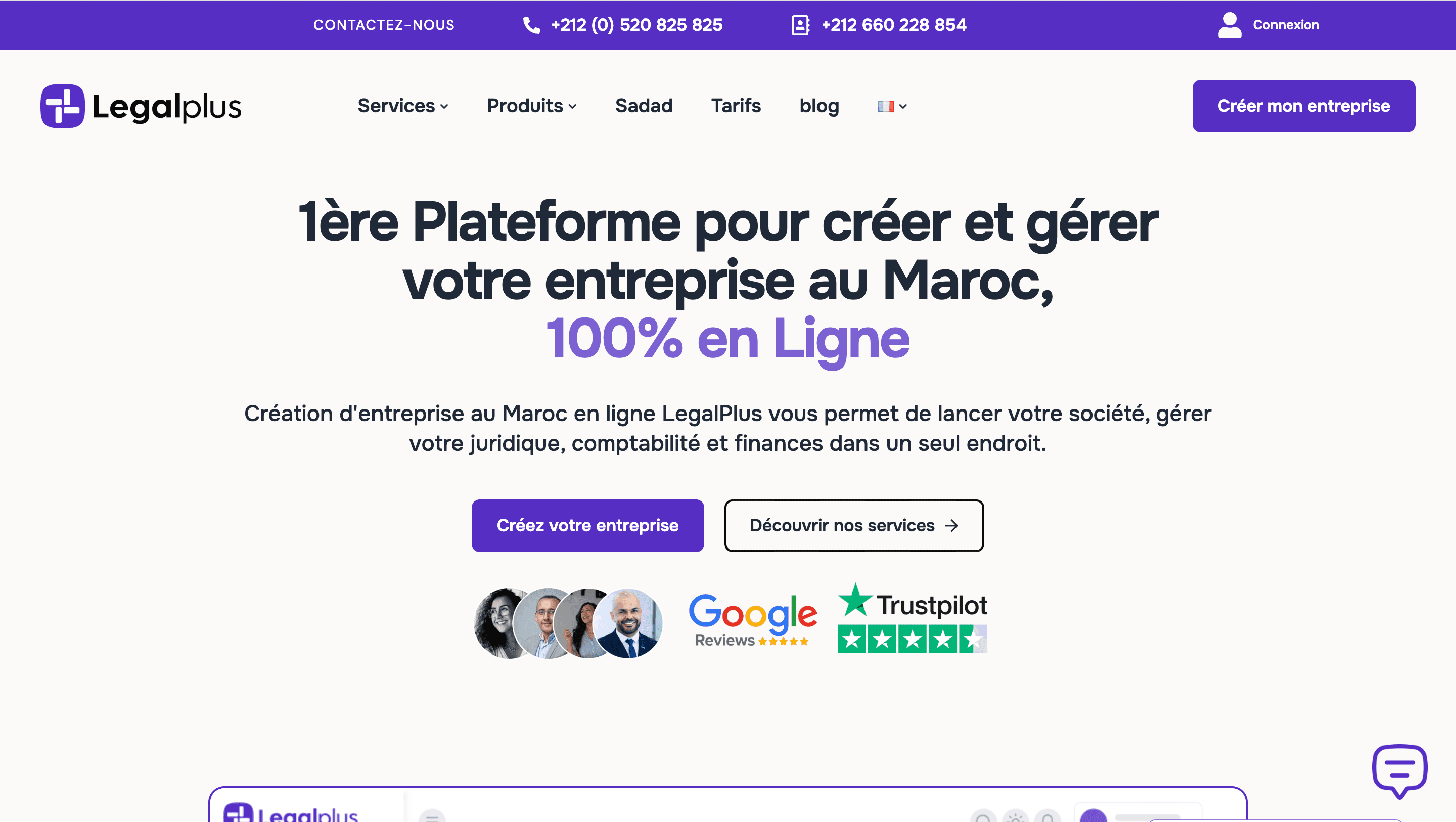 Preview of the Legal Plus site